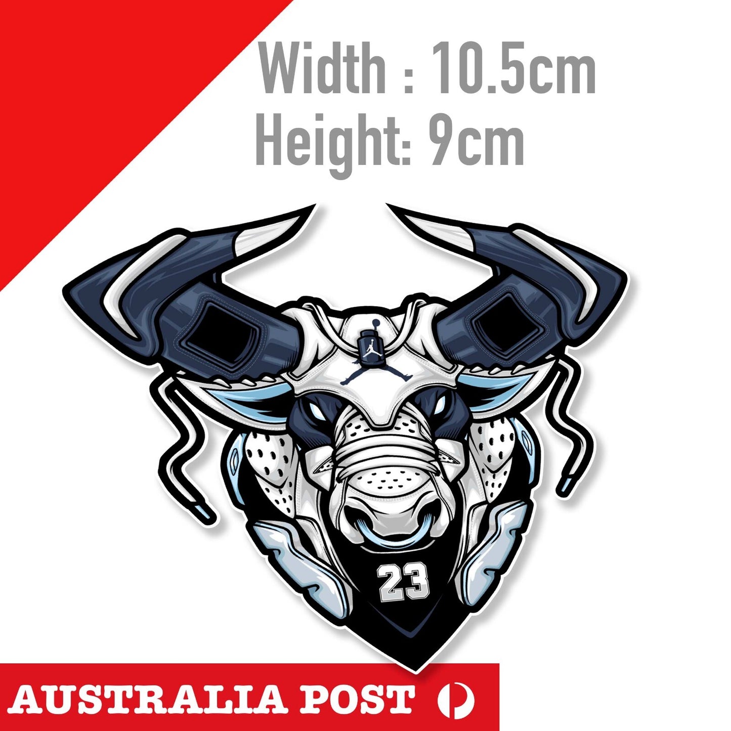 CHICAGO BULLS NBA Air Jordan Number 23 Michael Jordan Bull Logo  Sticker