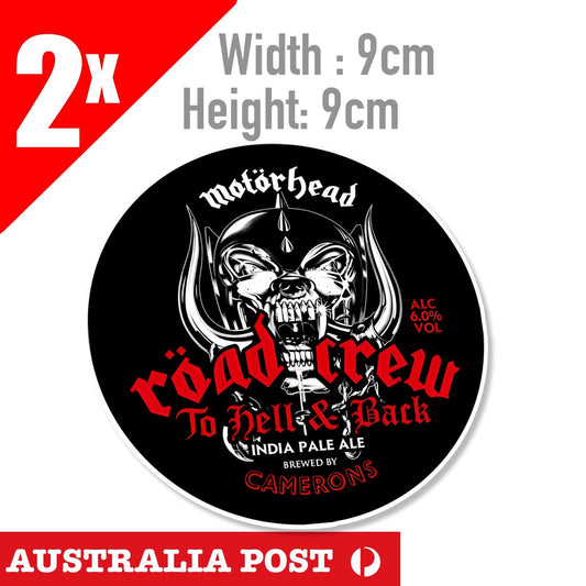 Motorhead ROAD CREW BEER LOGO  , Motorcycle,Fuel Tank, Helmet  Sticker