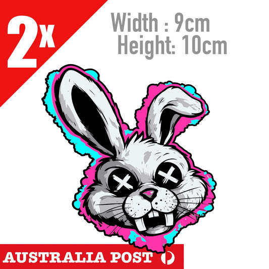 Evil Zombie Bunny Head Sticker