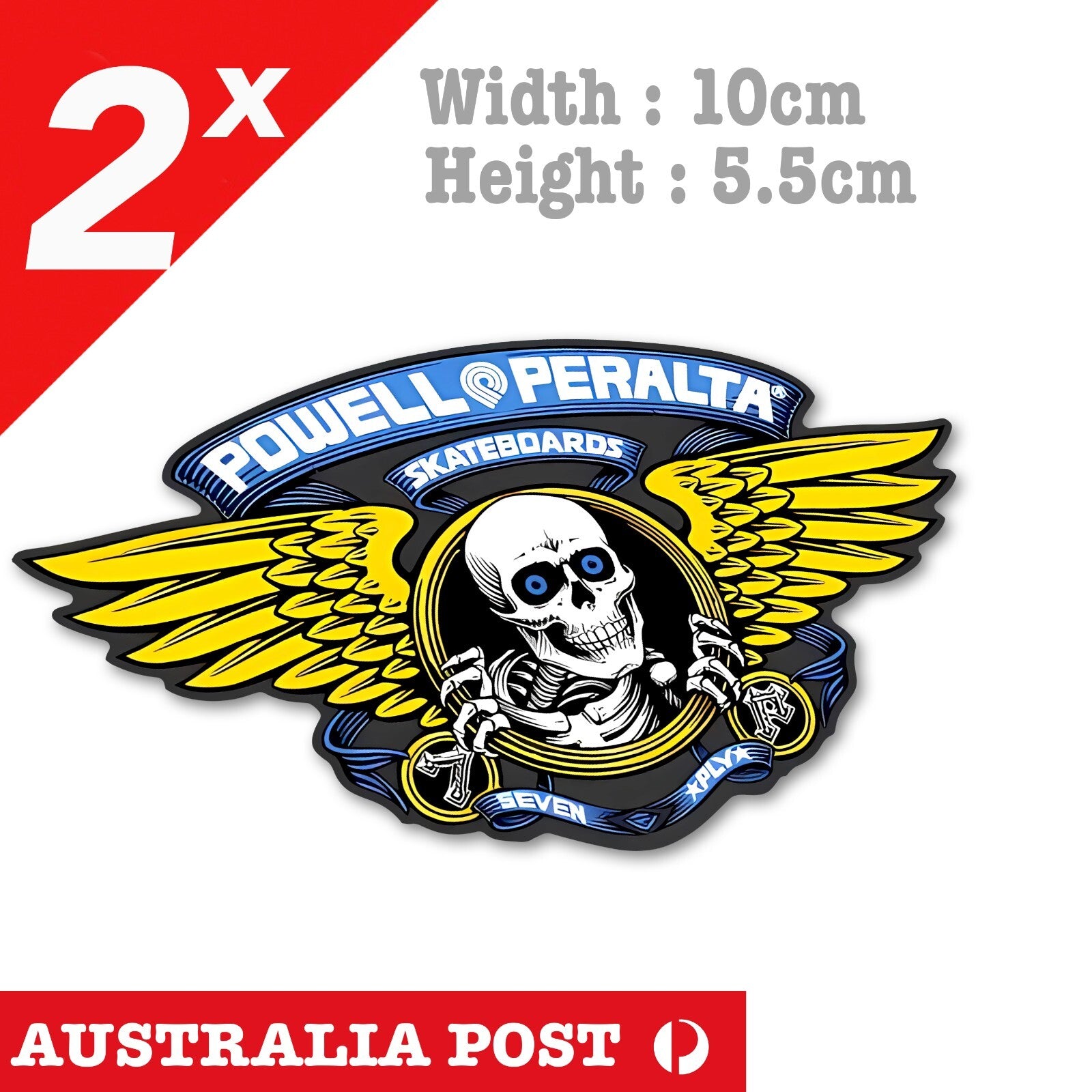 POWELL PERALTA WINGED RIPPER Skull Skateboarding Logo Decal Stickers