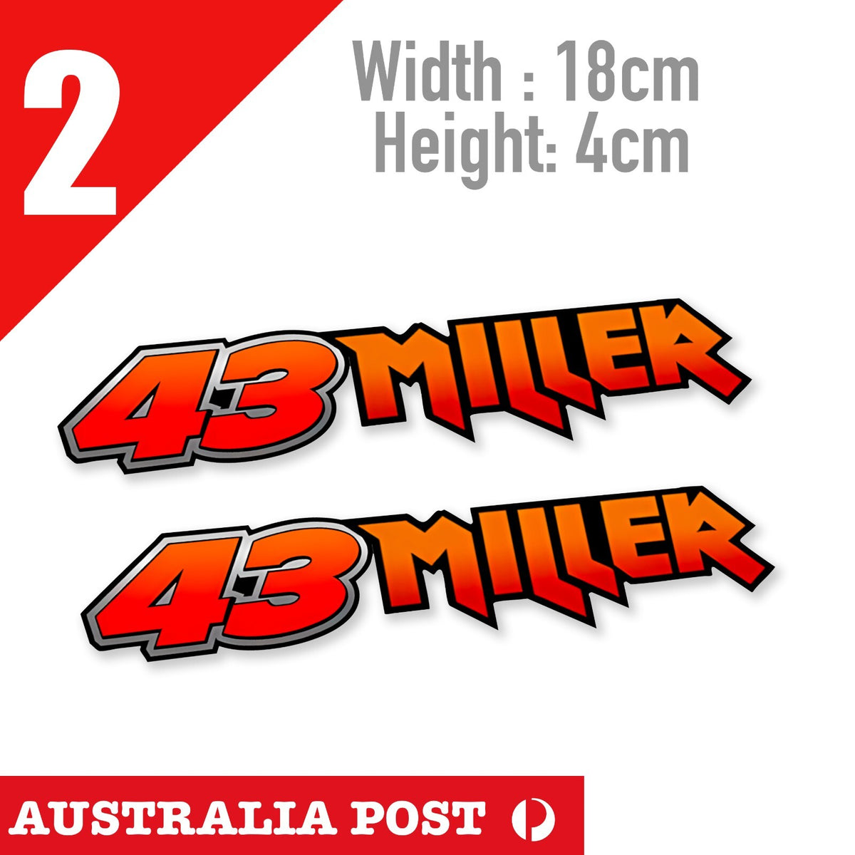 Jack Miller Number 43 , Red Banner, MotoGo Stickers