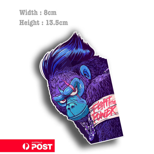 Angry Gorilla Fight the Power Decal  Sticker 