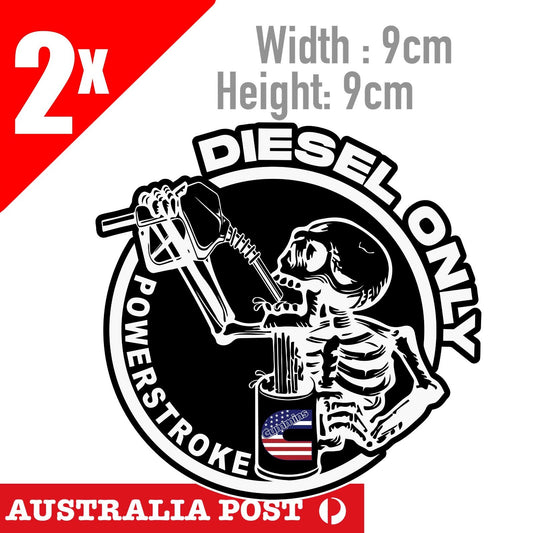 CUMMINS, AMERICAN Flag DURAMX Diesel Only Skull Funny Diesel Logo Sticker