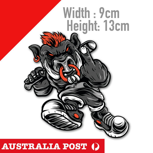 Angry Boar Middle Finger Rude Funny  Sticker