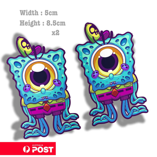 Zombie Vampire SpongeBob SquarePants Funny  Laptop , Car  Decal Sticker 