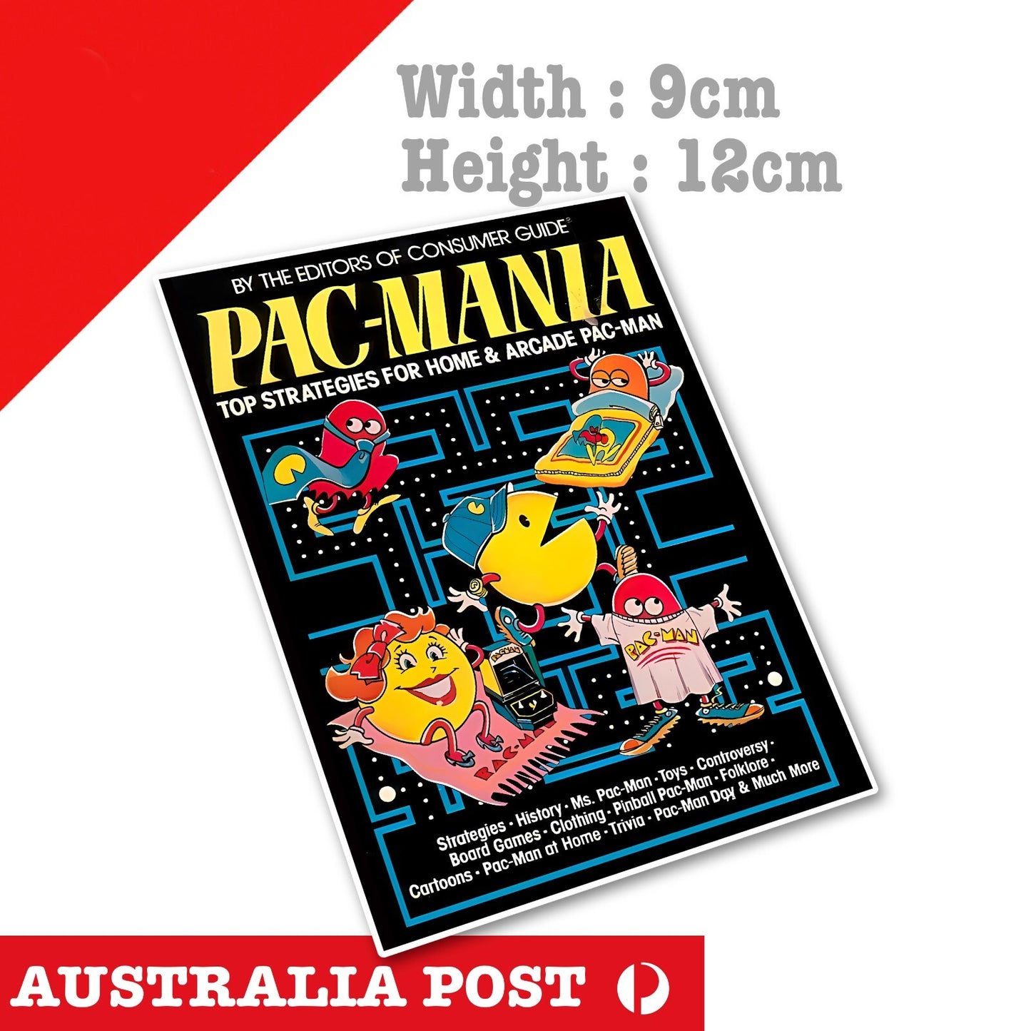 Pac ManVintage Game Poster , Vintage Arcade Retro Gaming Logo  Sticker