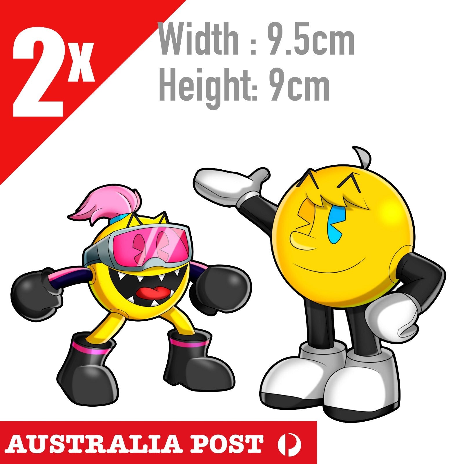 Pacman & Ms. Pac-Man Arcade ,Laptop Retro Gaming Vintage Stickers