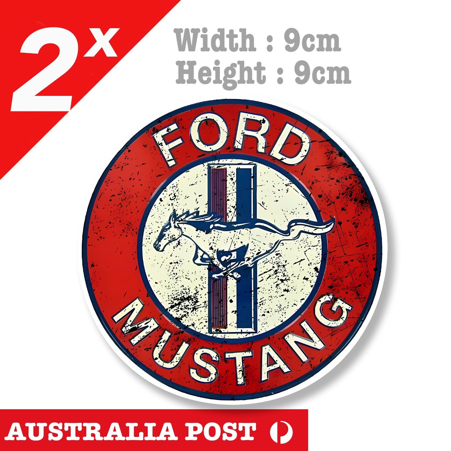 FORD MUSTANG Vintage Rusted Service Sign - FORD logo  Decal Sticker
