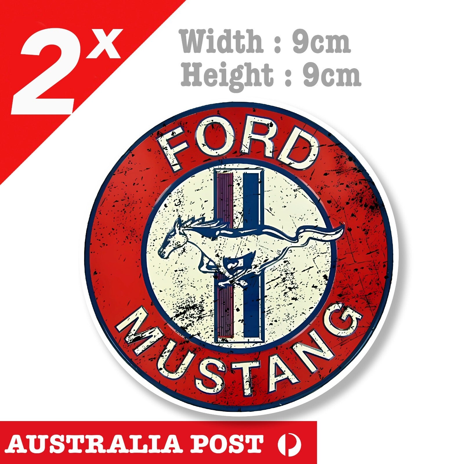 FORD MUSTANG Vintage Rusted Service Sign - FORD logo  Decal Sticker
