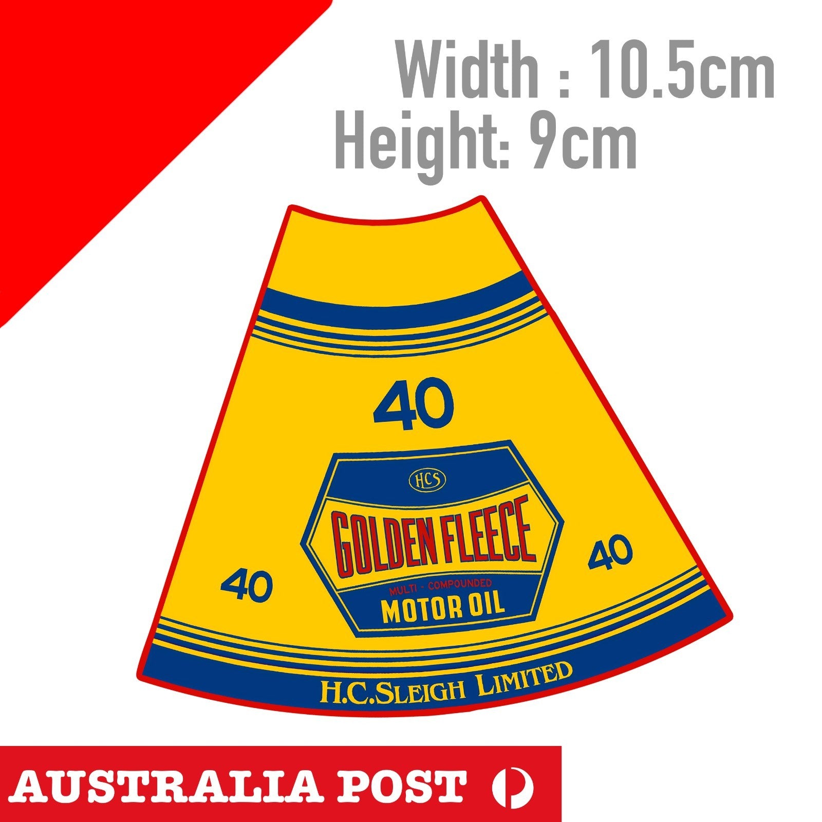 GOLDEN FLEECE Retro Australian Motor Oil 40 Logo ,Laptop, Car  Sticker