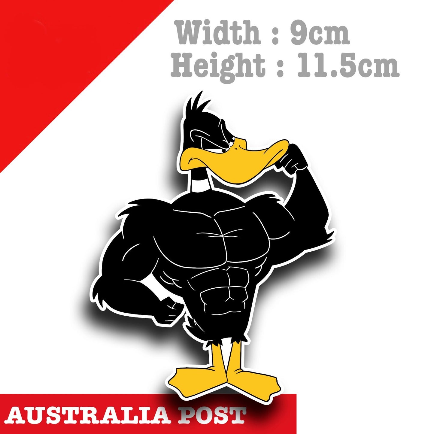 Daffy Duck Body Builder Funny -  Looney Tunes Funny  Decal Stickers