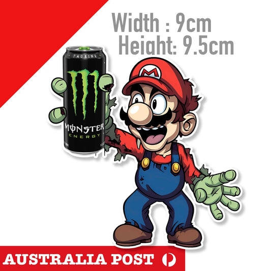 Monster Energy Drink Super Mario ZOMBIE Hand , Funny Sticker