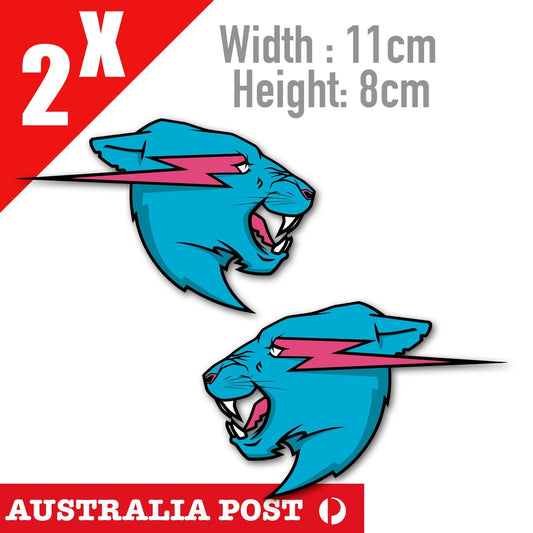 Mr BEAST logo Tiger Decal Stickers