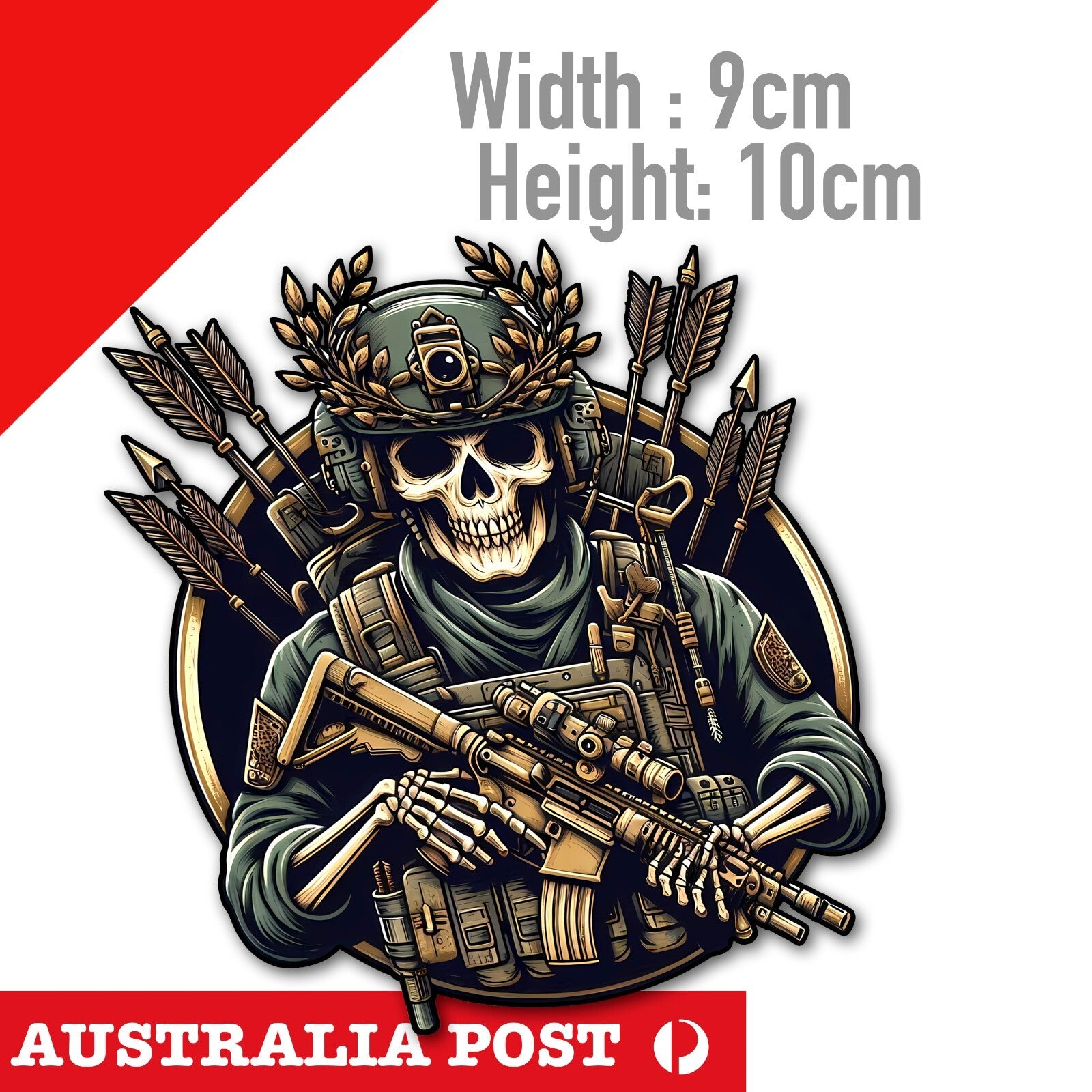 Special Forces Skull Soldier, Skull with GUNS Sticker