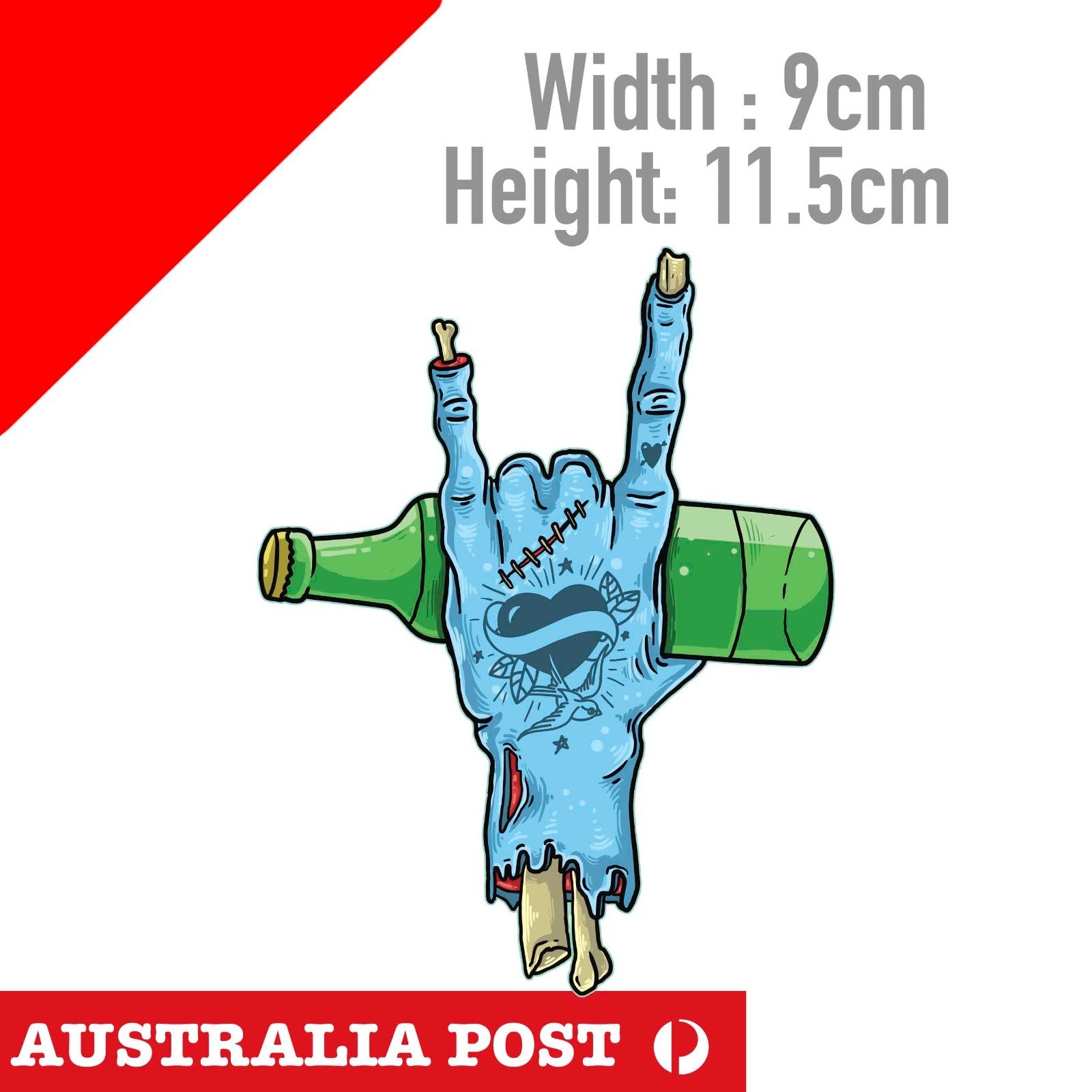 Zombie heavy metal hand gesture Laptop , Car  Decal Sticker 