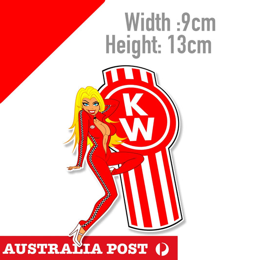 Kenworth Truck Logo Sexy Blonde Pin Up Girl, Kenworth Truck Truck logo Sticker