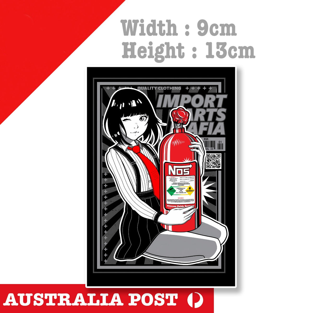NOS Nitrous Oxide System Bottle JDM Girl Turbo Car JDM Sticker