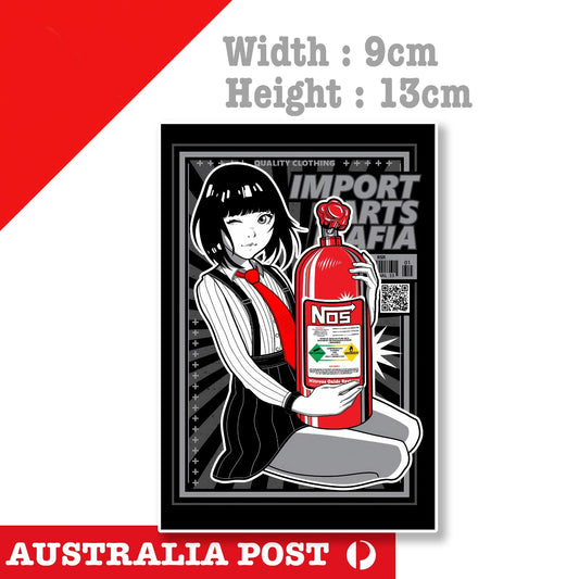 NOS Nitrous Oxide System Bottle JDM Girl Turbo Car JDM Sticker