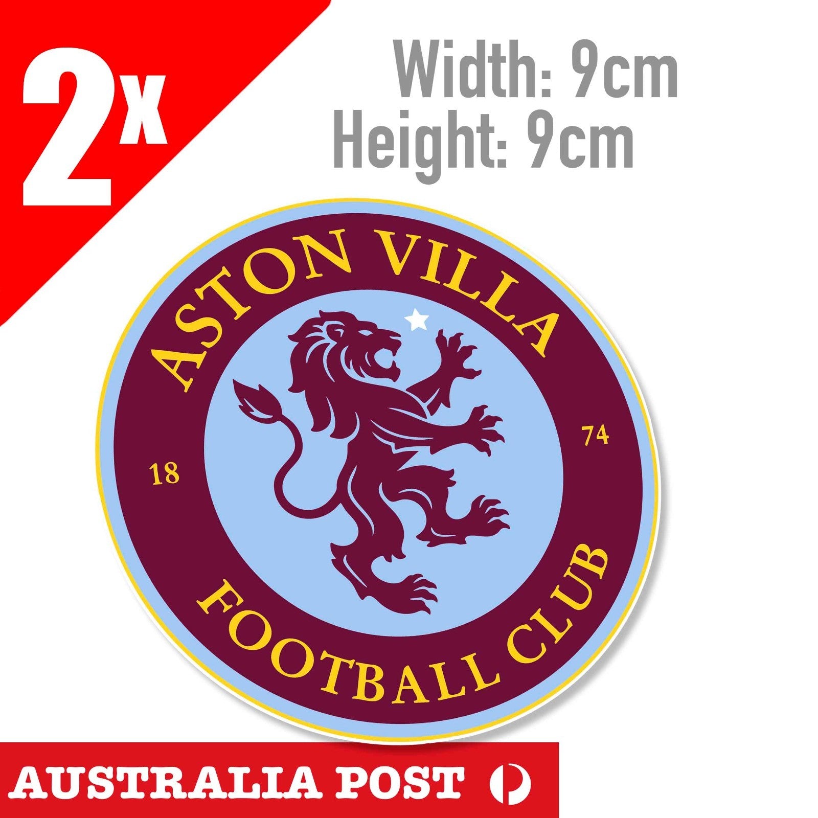ASTON VILA FC Premier League Sticker Vinyl Decal Car Wall Sticker