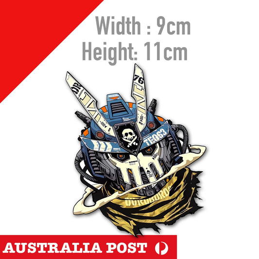 Military Gundam Head, JDM, Military Robot Mask,  Car Decal  Sticker