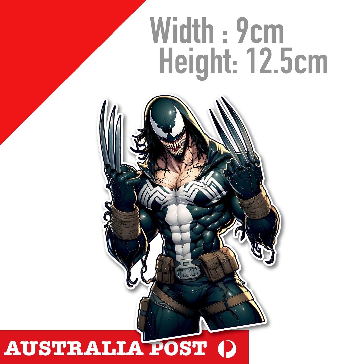 VENOM Cartoon Character , Spiderman Angry Wolvorine Sticker