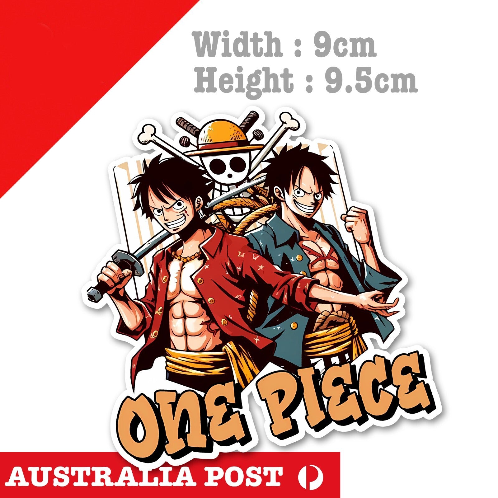 Monkey D Luffy Pirate King Logo,One Piece manga series, Straw Har Pirate Sticker