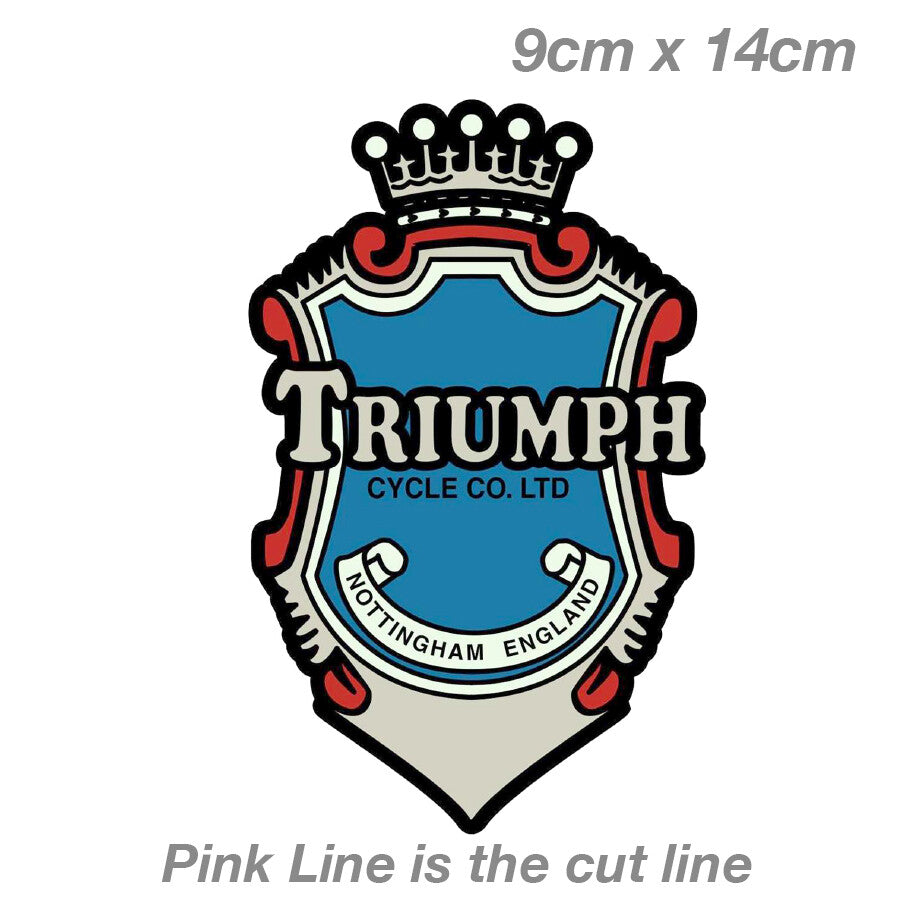 Triumph Motorcycle Nottingham England Logo, Helmet Motorcycle  Decal Sticker 