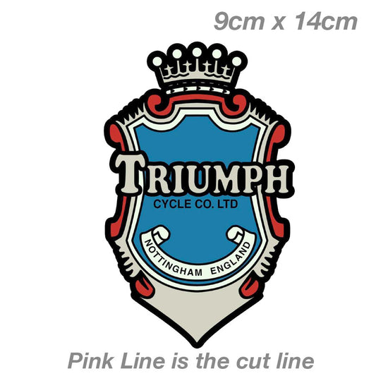 Triumph Motorcycle Nottingham England Logo, Helmet Motorcycle  Decal Sticker 