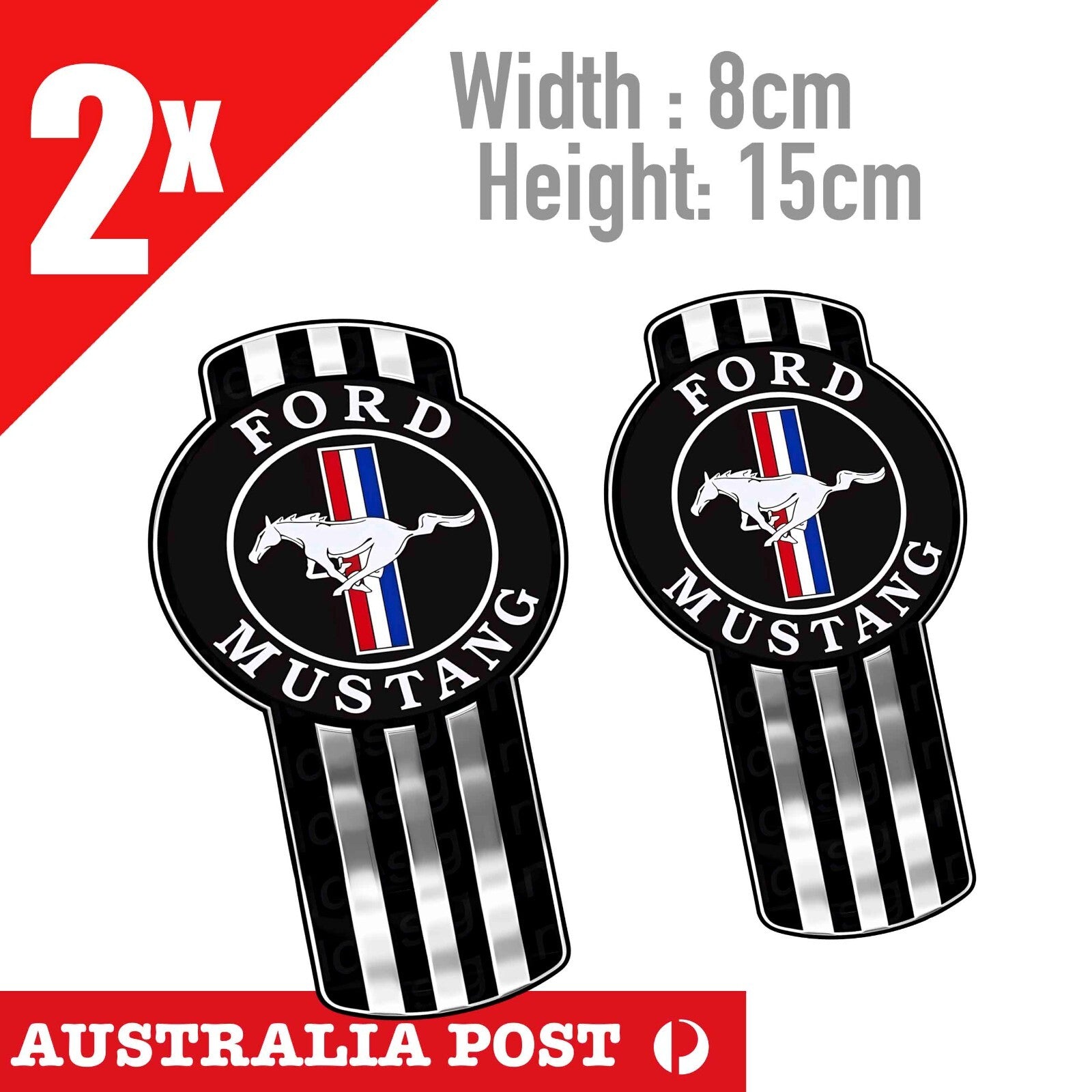 Ford Mustang Pony Chrome Badge , Ford Mustang Logo Sticker