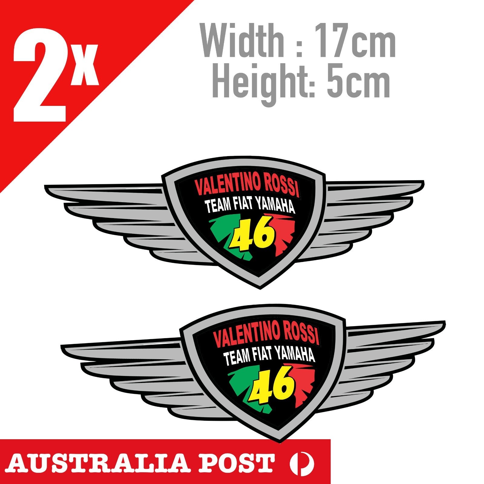 YAMAHA Team The Doctor 46 - Valentino Rossi's VR46 Motorcycle, Fiat Stickers