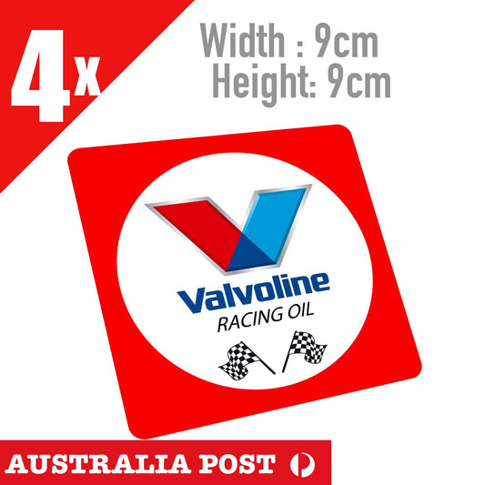 VALVOLINE  Racing Oil, Quality Lubricants x4 Sticker