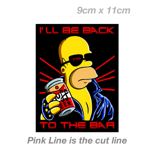 The Simpsons Terminator - I'll Be Back Funny - Duff Beer  Sticker 