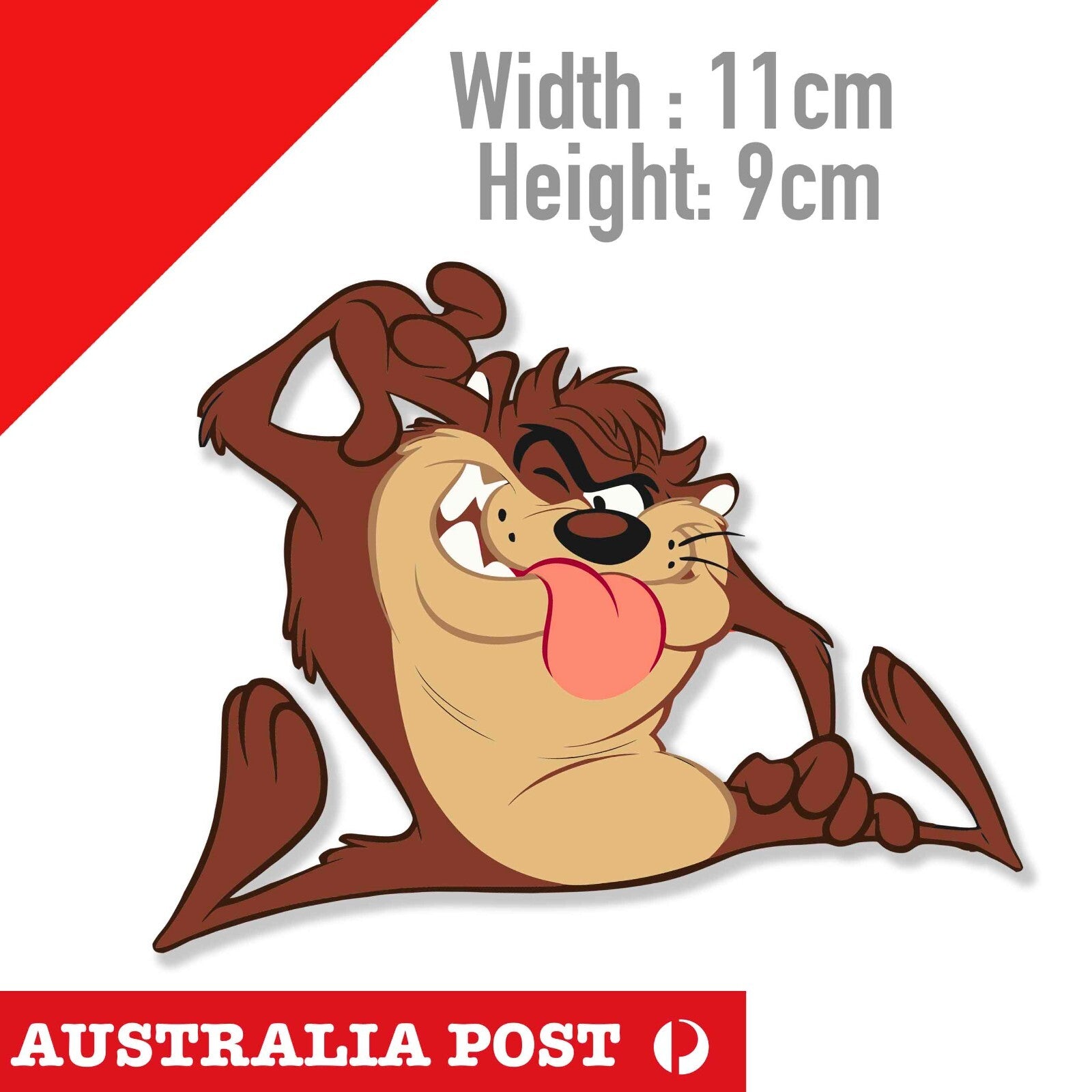 TAZ Tornado Sticking tongue out, Tasmanian Devil Looney Tunes Car Funny  Sticker