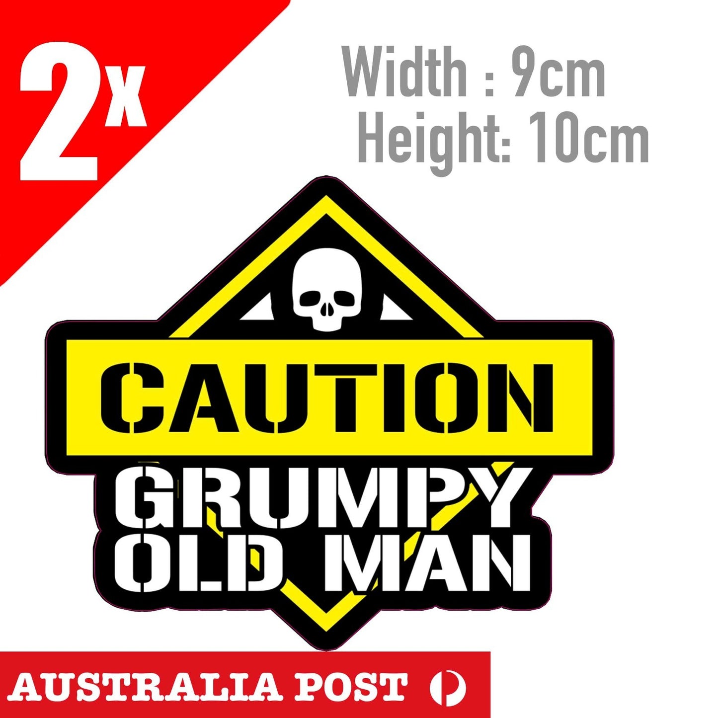 Caution Grumpy Old man Warning Sign Laptop , Car  Vinyl  Sticker 