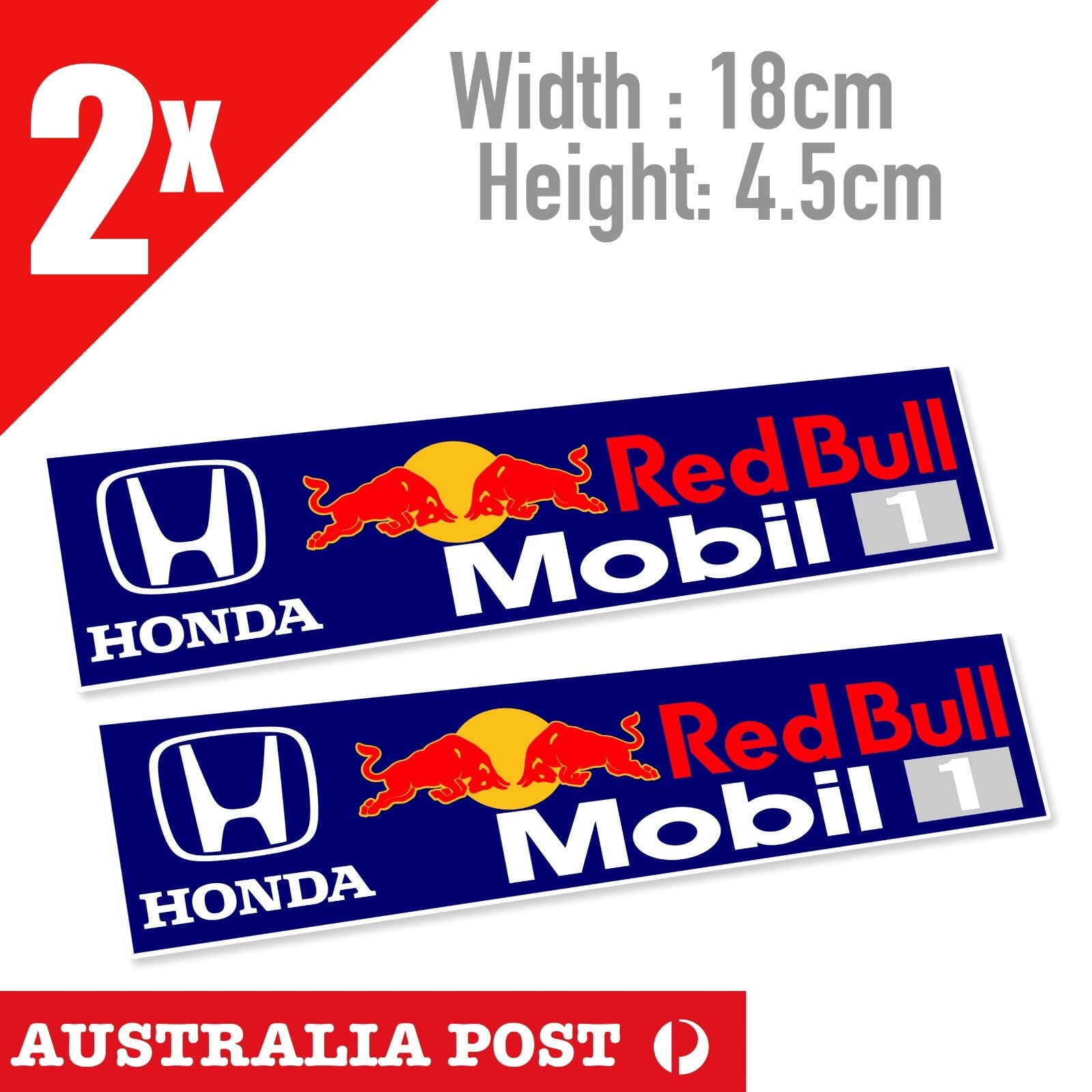 HONDA , MOBILE 1 Engine Oil Red Bull Racing, MOBIL 1, HONDA Logo Stickers