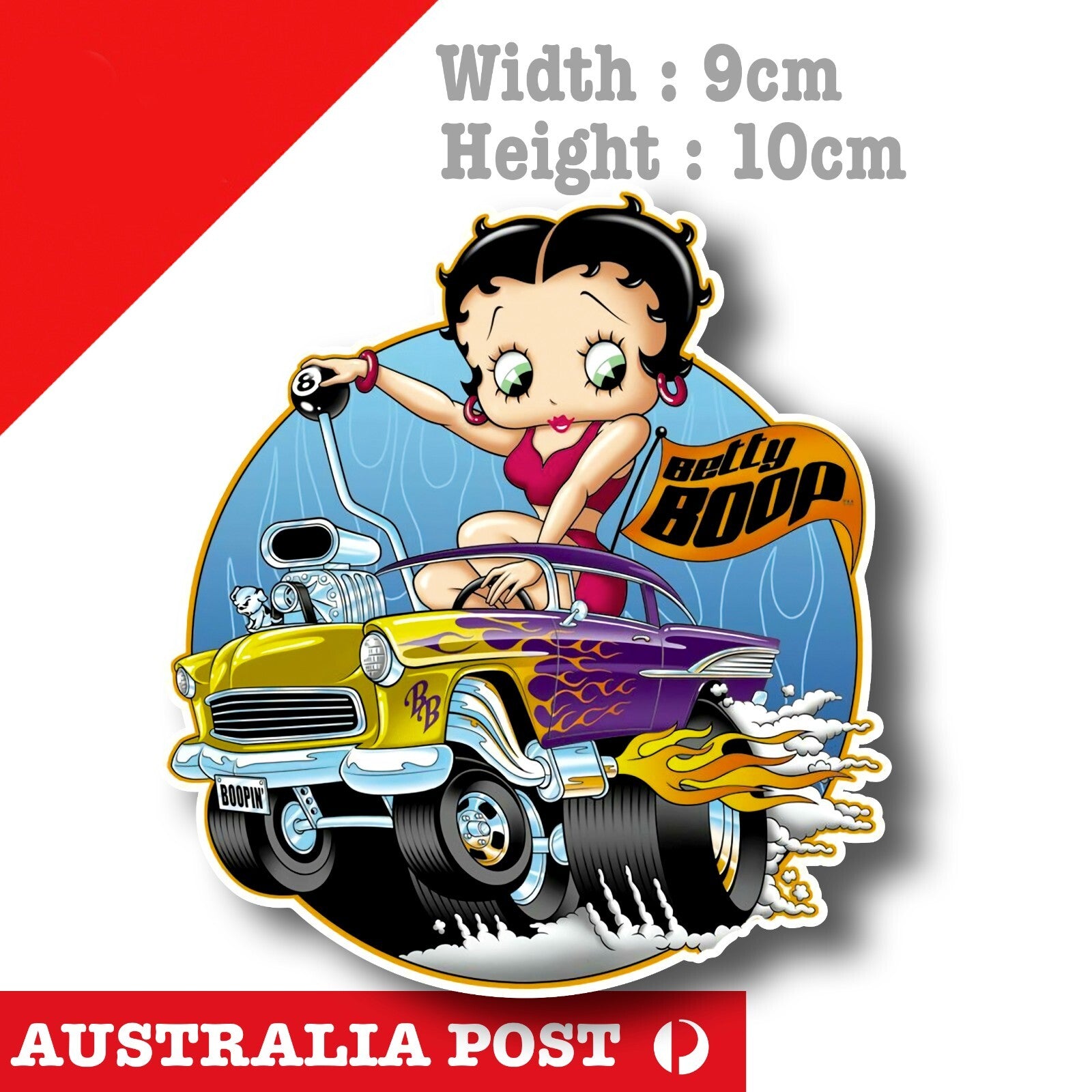 Betty Boop Hot Rod Monster Truck Sticker