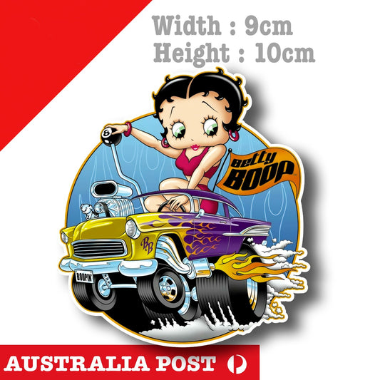 Betty Boop Hot Rod Monster Truck Sticker