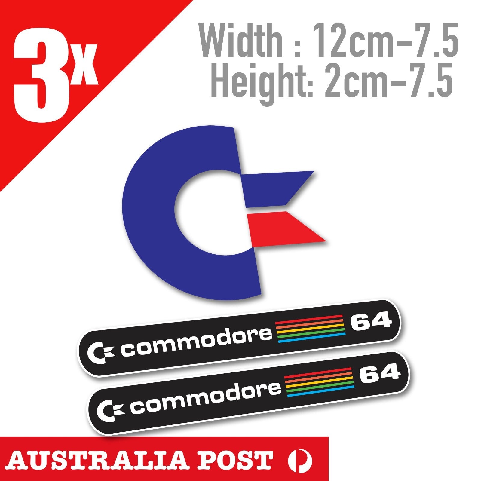 Commodore 64 Retro Vintage Computer Logo Vinyl  Stickers