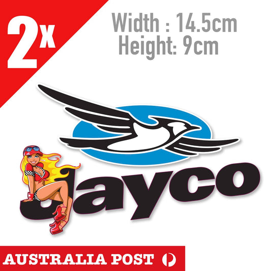 Jayco Caravan Logo Blonde Sexy Pin Up Girl  Caravan Car Vinyl  Sticker 