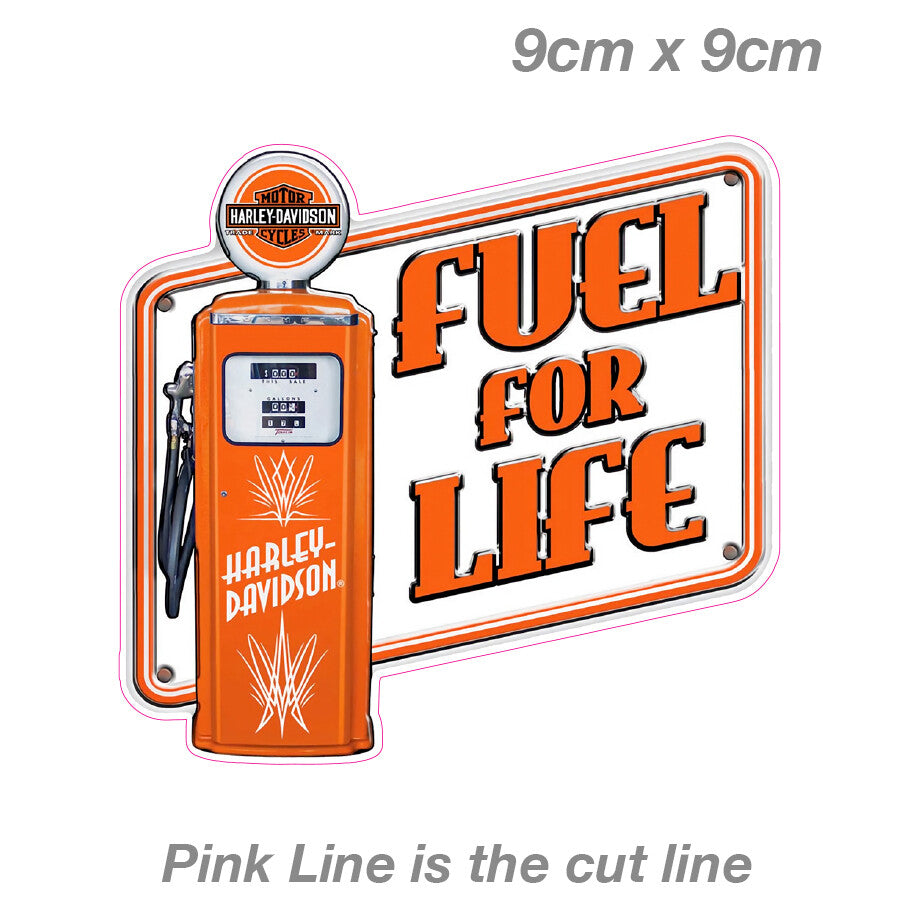 Harley Davidson Fuel for Life Pump Sign  Car  Decal Sticker 
