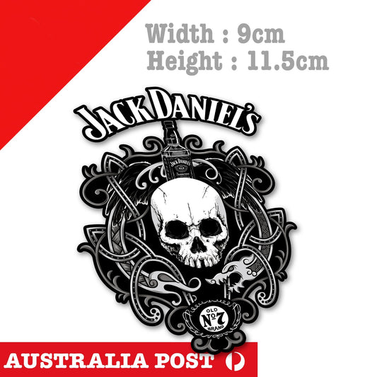 Jack Daniel Whiskey Skull Head Logo, Beer, Whiskey, Bar, Fridge, Toolbox Sticker