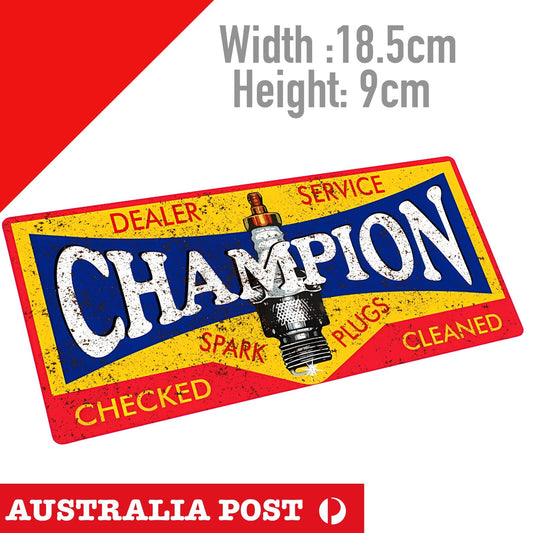 Champion Spark Plug Service Sign Vintage , Rusted, DEALER , SERVICE Sticker