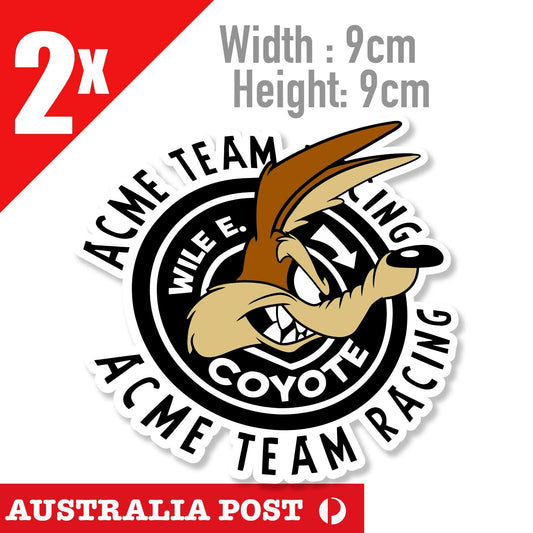 Road Runner Coyote Wile E -  ACME Racing Team  Decal  Stickers