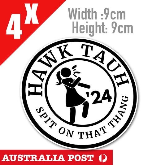 Hawk Tuah Spit On That Thang! Funny TikTok Meme badge x4 Stickers