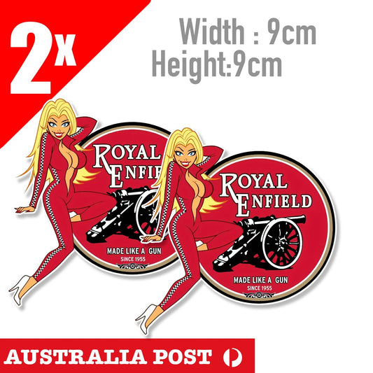 ROYAL ENFIELDSexy Blond Pin Up Girl Stickers