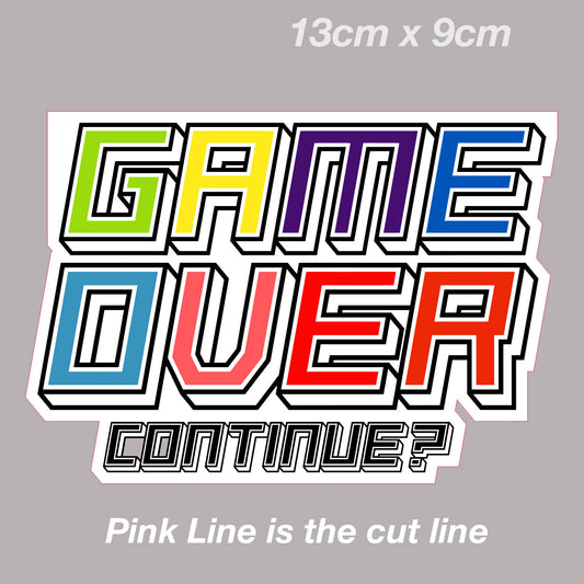 Super Mario GAME OVER Sticker  - Game Over Vinyl  Sticker 