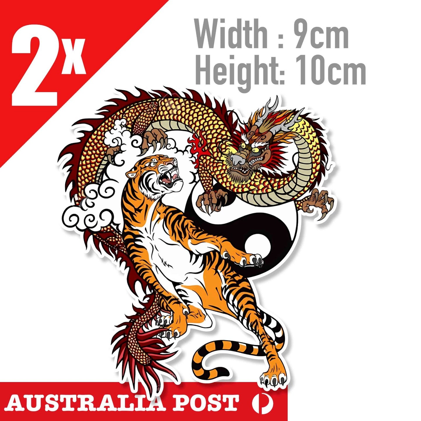 DRAGON & TIGER  Yin Yang , Mythical Creatures Sticker