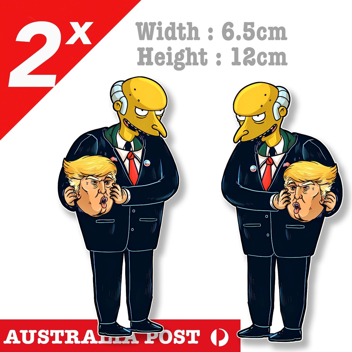 Mr BURNS the Simpson as Donald TRUMP Funny Mask Sticker