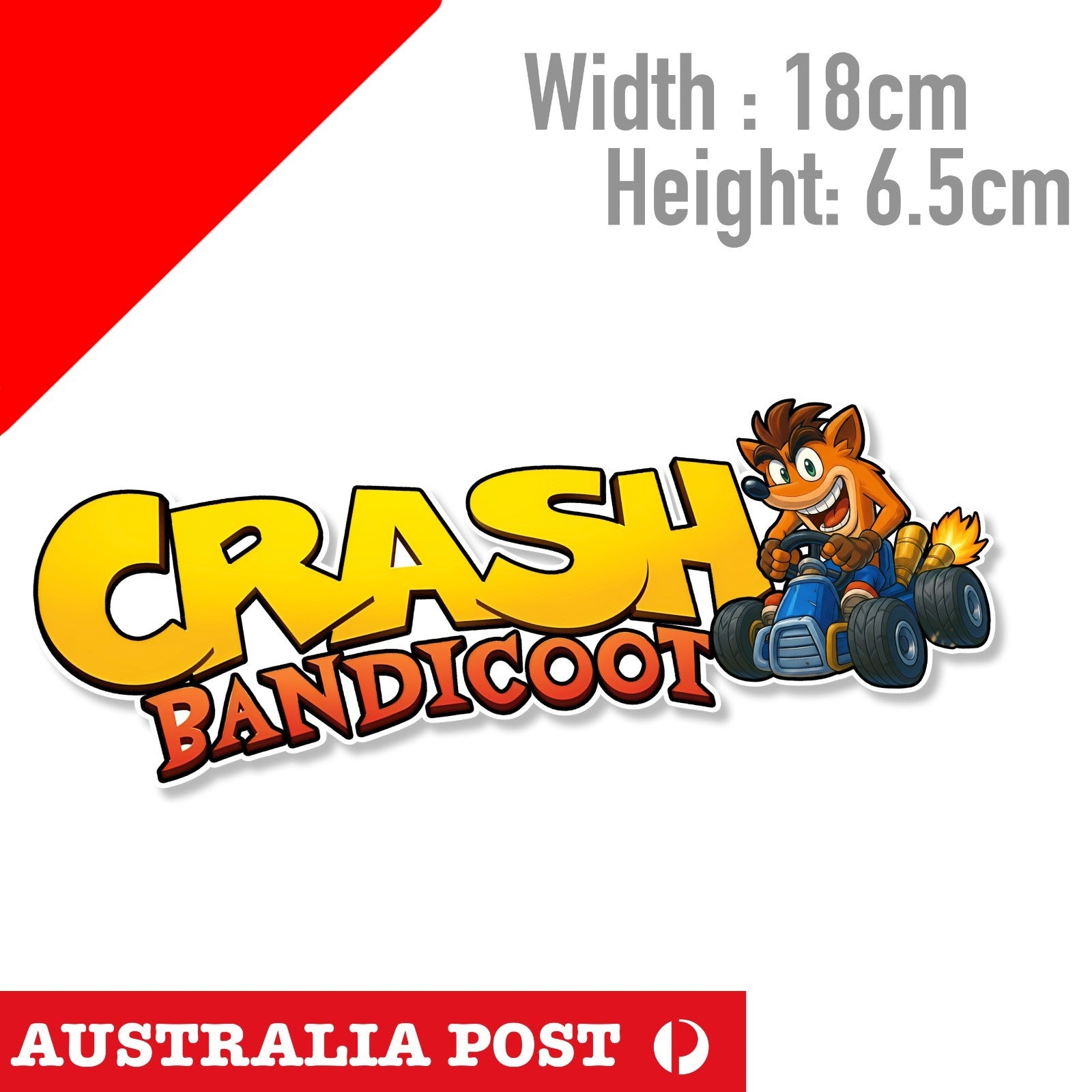 Crash Bandicoot Fox Logo - Video Game Decal Logo Sticker