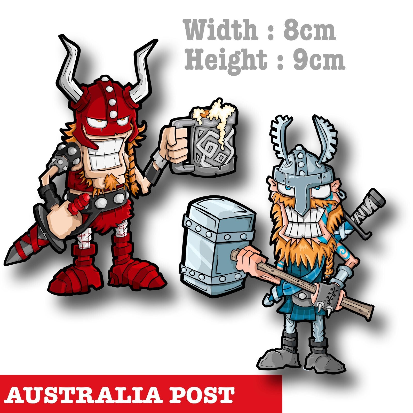 VIKING Warrior, Beer Buddy Viking with Hammer Fridge , Bar  Decal Sticker